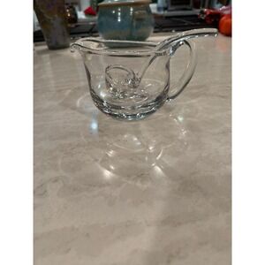 Dansk Art Glass Handmade Crystal Gravy Boat with Glass Ladle Set